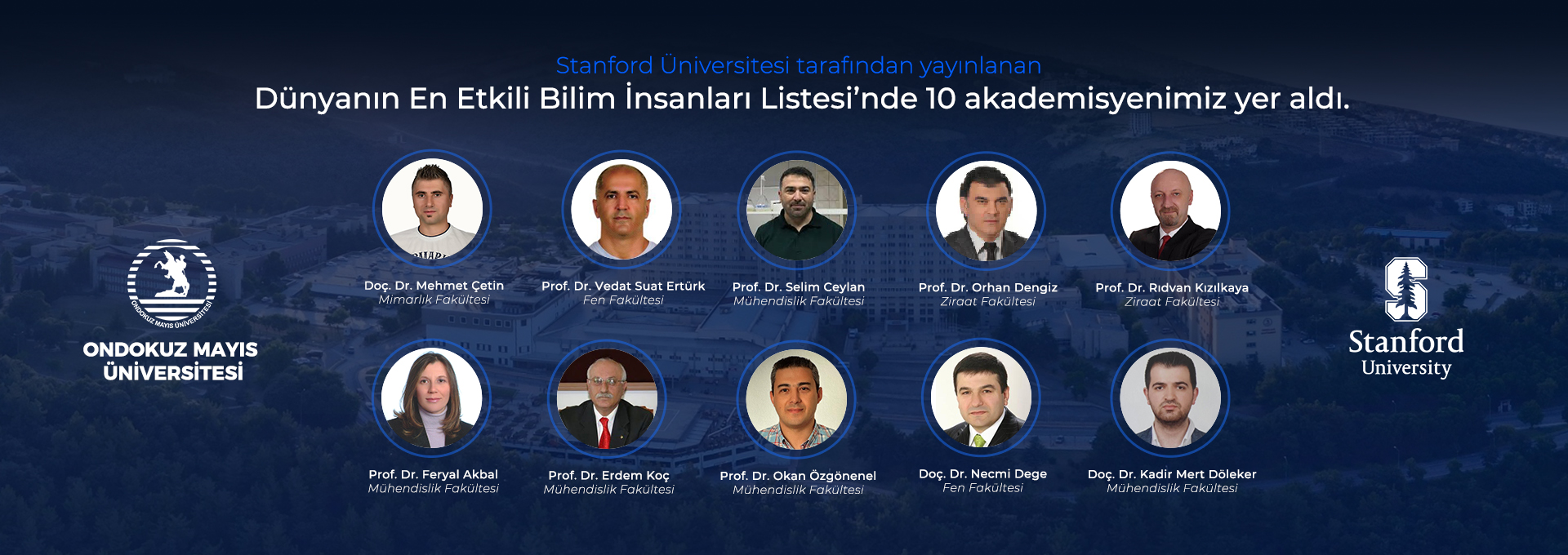 Dünyanın En Etkili Bilim İnsanları Listesi’nde Ondokuz Mayıs Üniversitesinden 10 Akademisyen Yer Aldı