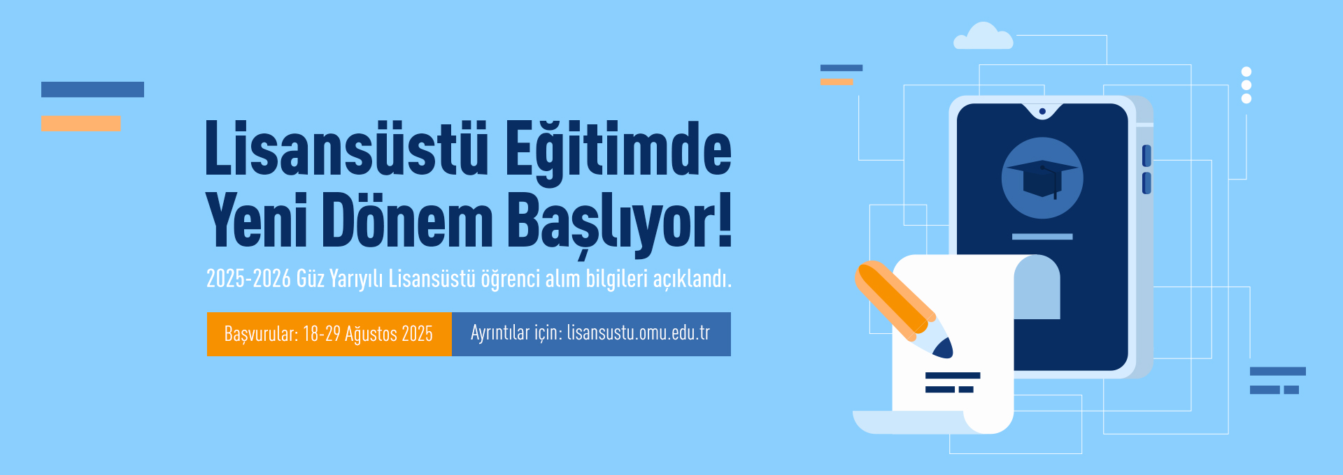 OMÜ 2025-2026 Eğitim-Öğretim Yılı Güz Yarıyılı Lisansüstü Öğrenci Alım İlanı