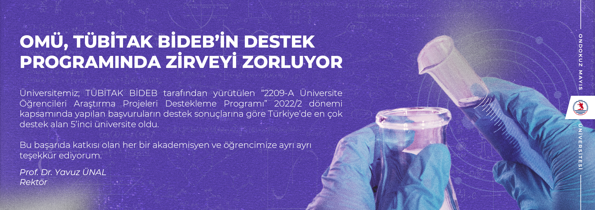 OMÜ; TÜBİTAK BİDEB’in Destek Programında Zirveyi Zorluyor