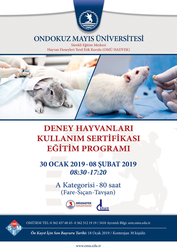 omusem den deney hayvanlari kullanim sertifikasi egitim programi omu ondokuz mayis universitesi