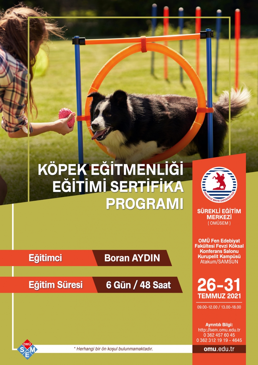 OMÜSEM Köpek Eğitmenliği Eğitimi Sertifika Programı OMÜ Ondokuz