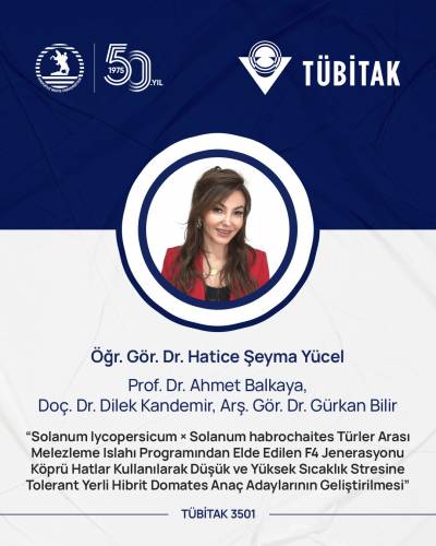 Öğr. Gör. Dr. Hatice Şeyma Yücel’in TÜBİTAK başarısı